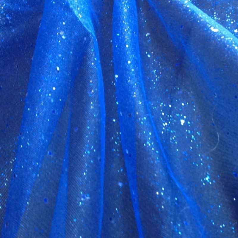 Tulle Paillettes Bleu Roi