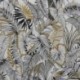 Tissu Bachette Gold Jungle Blanc noir or