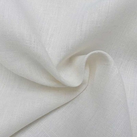 Tissu Lin Bouddha Uni Blanc