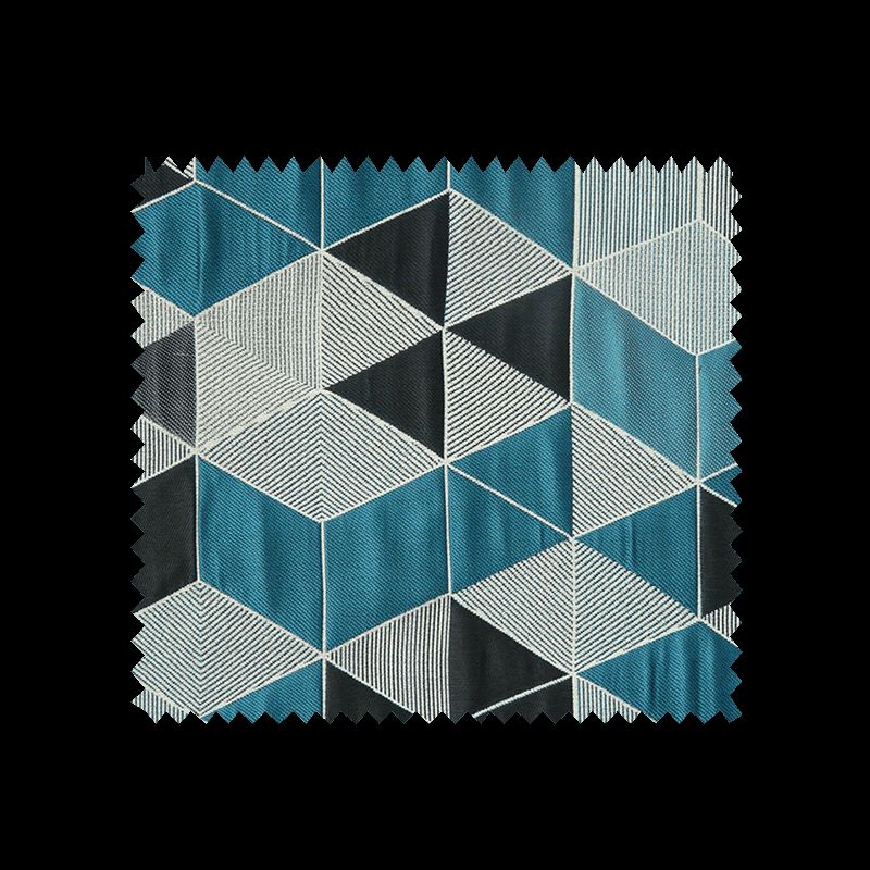 Tissu Jacquard Arletty Triangle Bleu Sombre