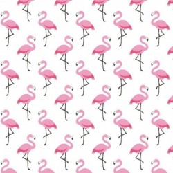 Tissu Cretonne Flamingo Creme Rose