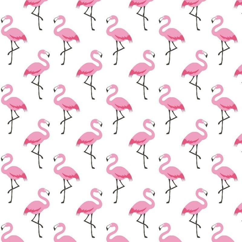 Tissu Cretonne Flamingo Creme Rose