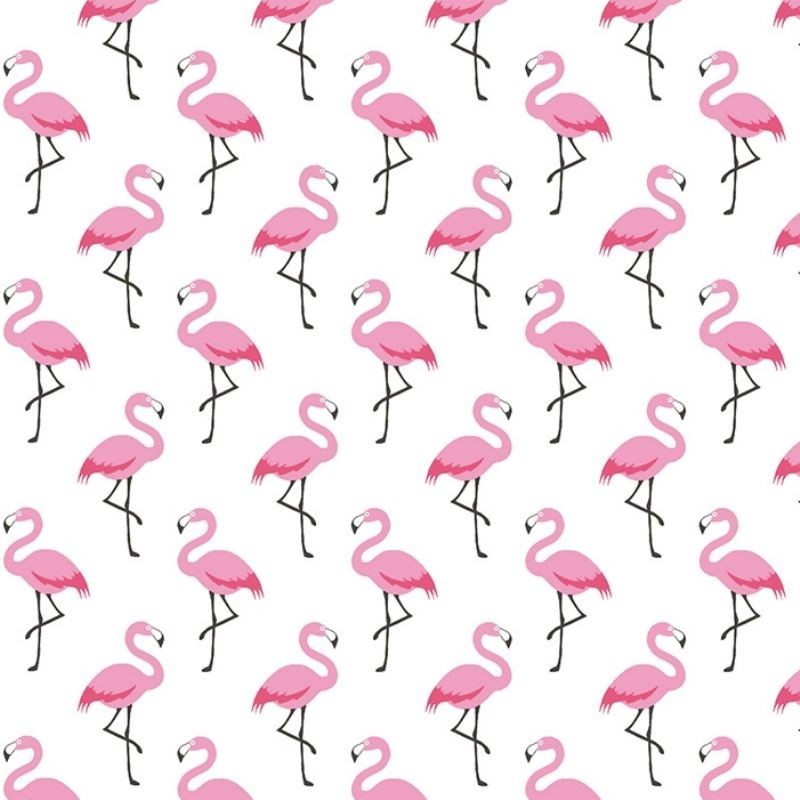 Tissu Cretonne Flamingo Creme Rose