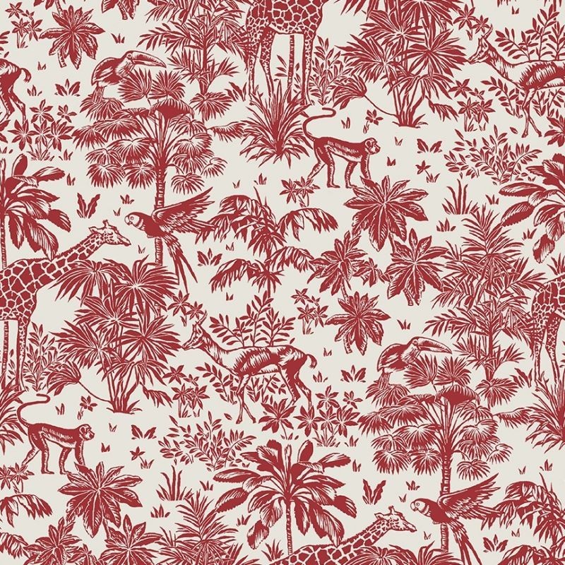 Tissu Gazelle Imprimé Rouge