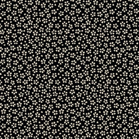 Tissu Myosotis Imprimé Noir