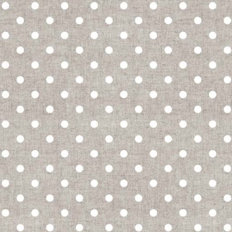 Tissu Enduit Max Pois Blanc Fond coloris Lin 