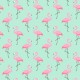 Tissu Cretonne Flamingo Turquoise Rose