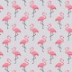 Tissu Cretonne Flamingo Gris Rose