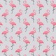 Tissu Cretonne Flamingo Gris Rose