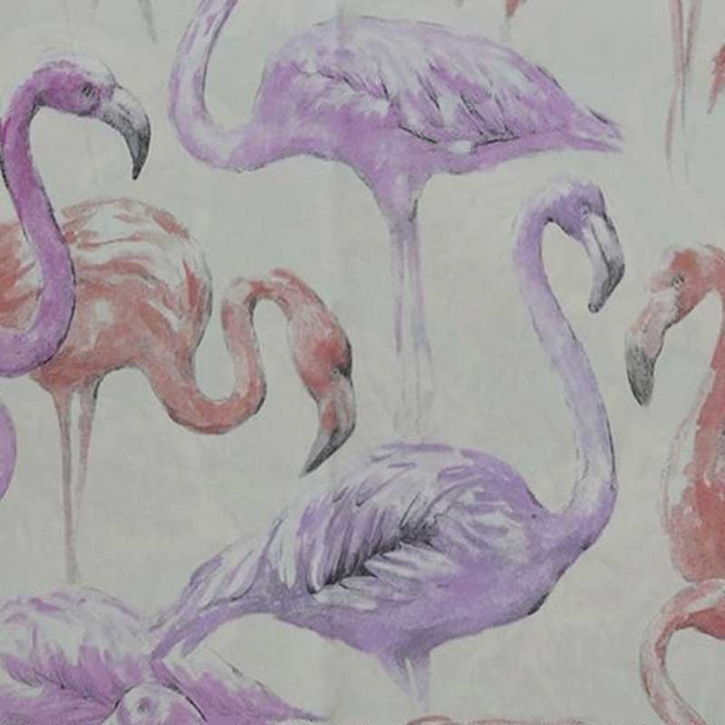 Tissu Percale Flamants Ivoire et Rose