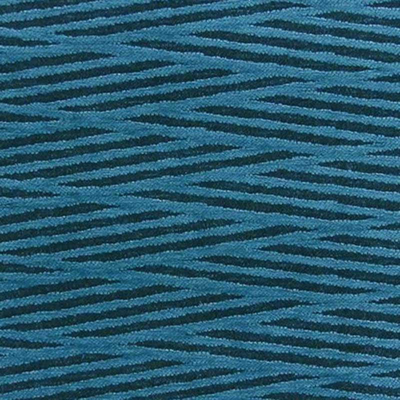 Tissu Jacquard Salsa Rayures Bleu Canard