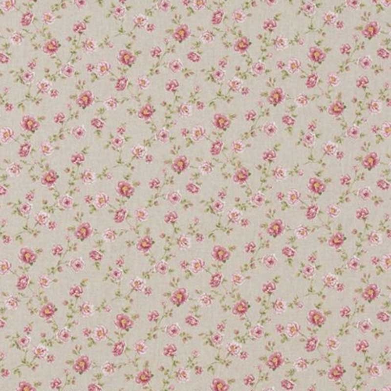 Tissu Moyenne Fleur Fond Coloris Lin 