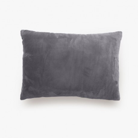 Coussin Garni Grizzly Fausse Fourrure Anthracite 