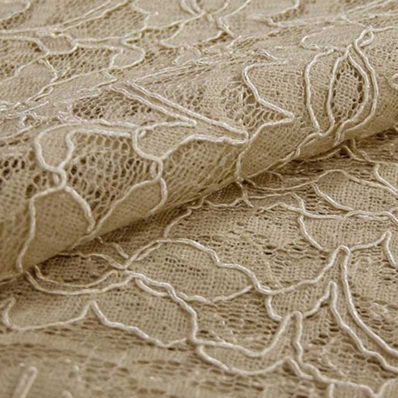 Tissu Dentelle Coloris Lin