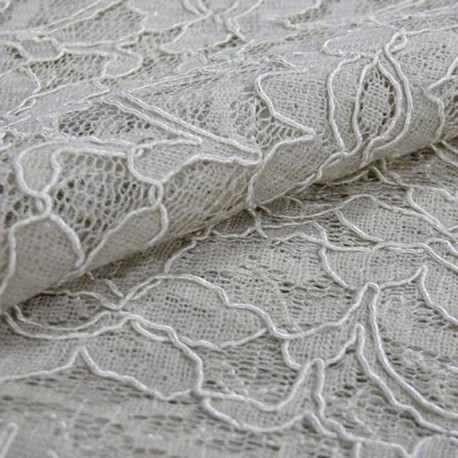 Tissu Dentelle Beige