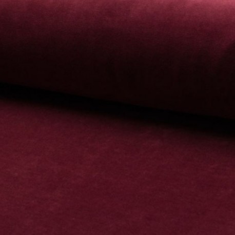 Tissu Jersey Velours Nicky Uni Bourgogne