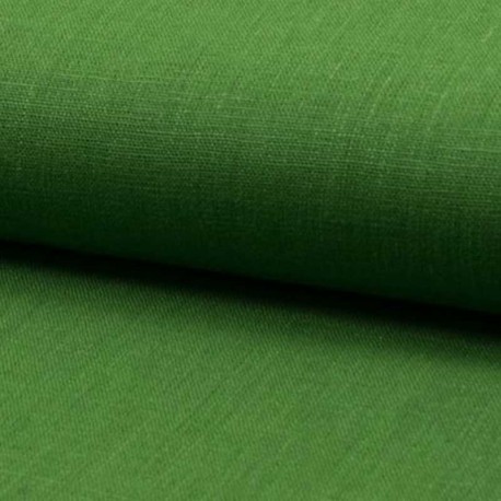 Tissu Lin Uni Vert Gazon