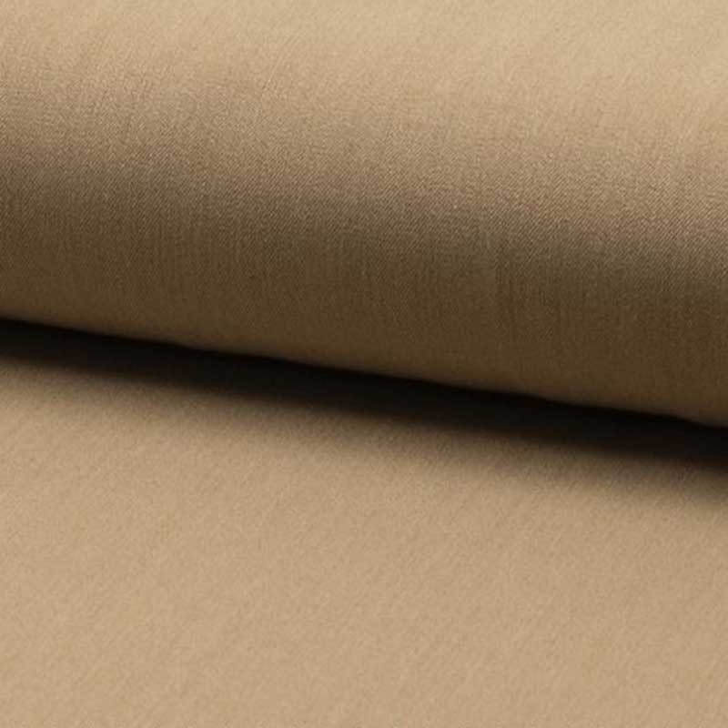 Tissu Gabardine Uni Noisette