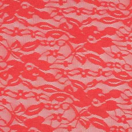 Tissu Fiona Dentelle Corail