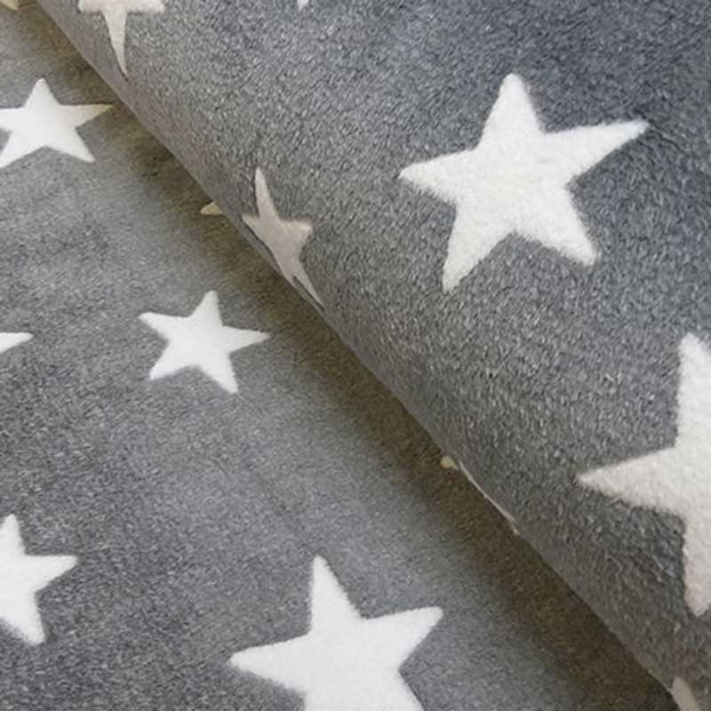 Tissu Polaire Star Gris
