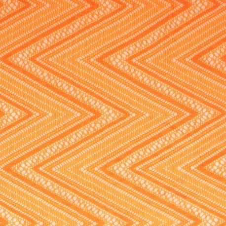 Tissu Maille Fantaisie Zig Zag Grande Laize Orange