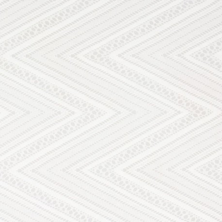 Tissu Maille Fantaisie Zig Zag Grande Laize Blanc