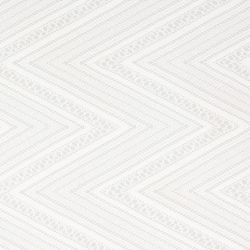 Tissu Maille Fantaisie Zig Zag Grande Laize Blanc