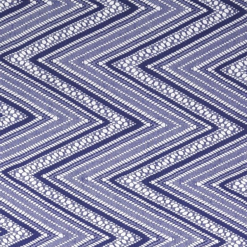 Tissu Maille Fantaisie Zig Zag Grande Laize Bleu Marine