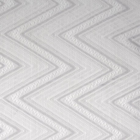 Tissu Maille Fantaisie Zig Zag Grande Laize Gris Moyen