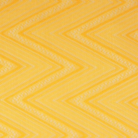 Tissu Maille Fantaisie Zig Zag Grande Laize Jaune