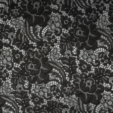 Tissu Dentelle Grande Laize Noir