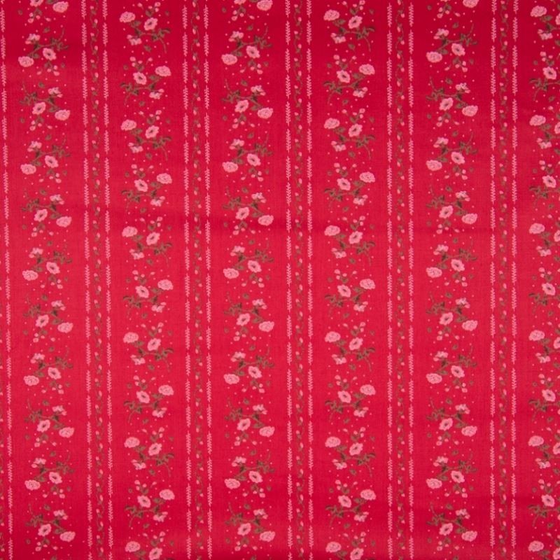 Tissu Romantico Rayures Rouge