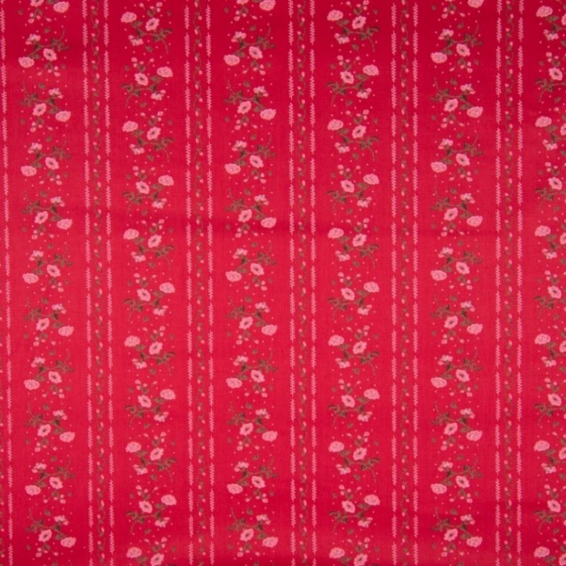 Tissu Romantico Rayures Rouge