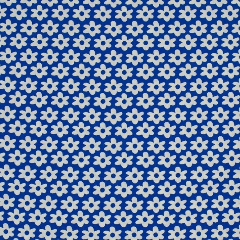 Tissu  Imprimé Paquerette Royal