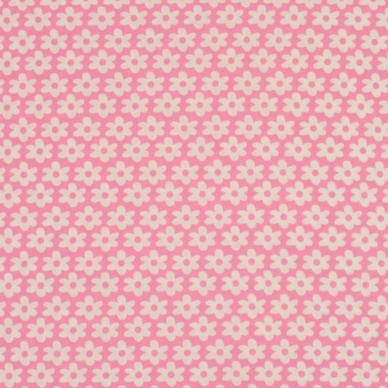 Tissu  Imprimé Paquerette Rose