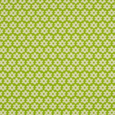 Tissu  Imprimé Paquerette Anis