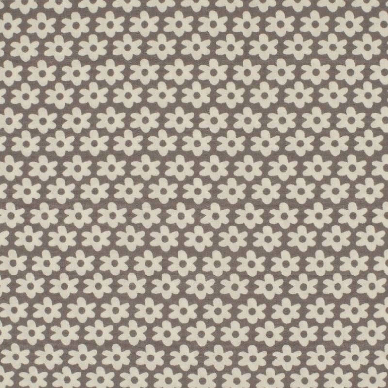 Tissu  Imprimé Paquerette Gris
