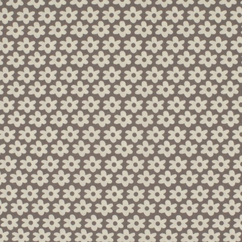 Tissu  Imprimé Paquerette Gris