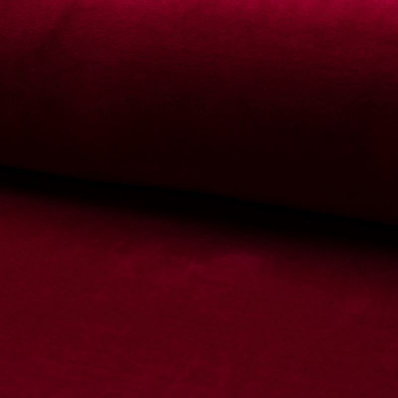 Tissu Jersey Velours Nicky Uni Bordeaux