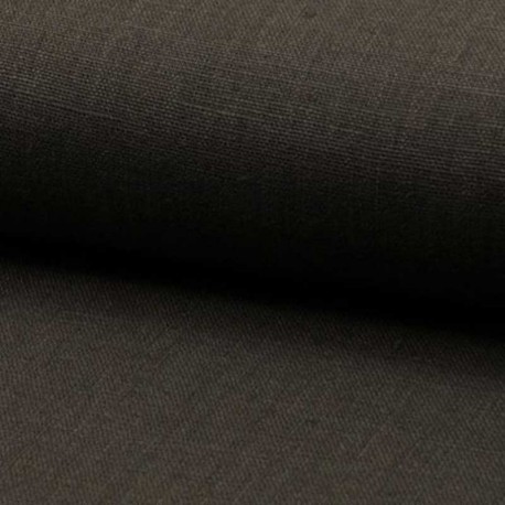 Tissu Lin Uni Marron