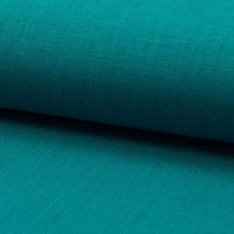 Tissu Lin Uni Turquoise