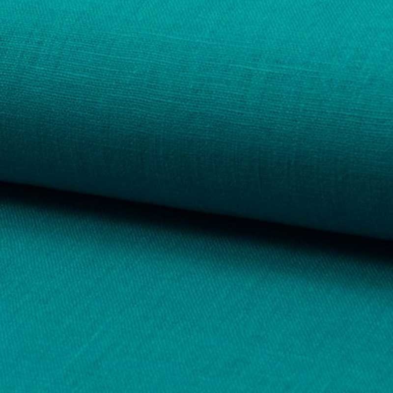 Tissu Lin Uni Turquoise