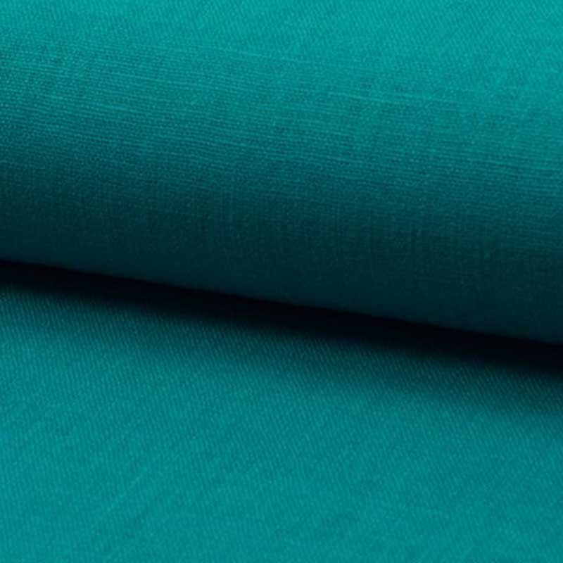 Tissu Lin Uni Turquoise