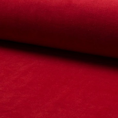 Tissu Jersey Velours Nicky Uni Fraise