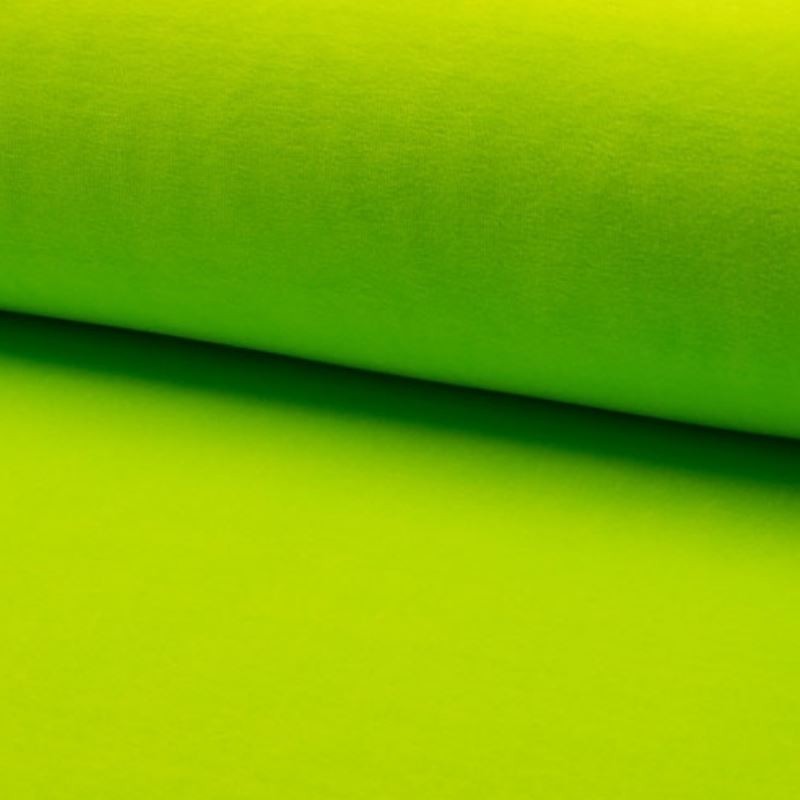 Tissu Jersey Velours Nicky Uni Citron Vert