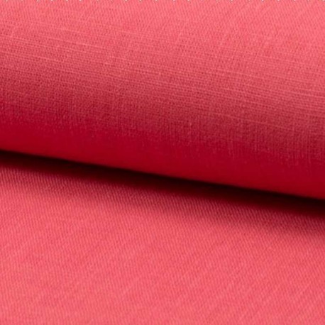 Tissu Lin Uni Corail