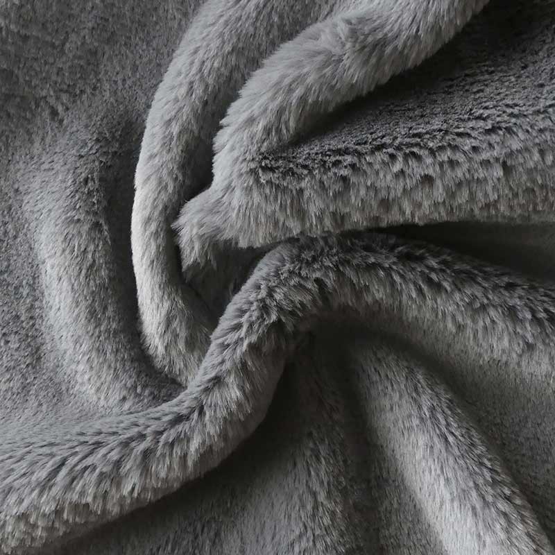 Tissu Fausse Fourrure Angora Gris