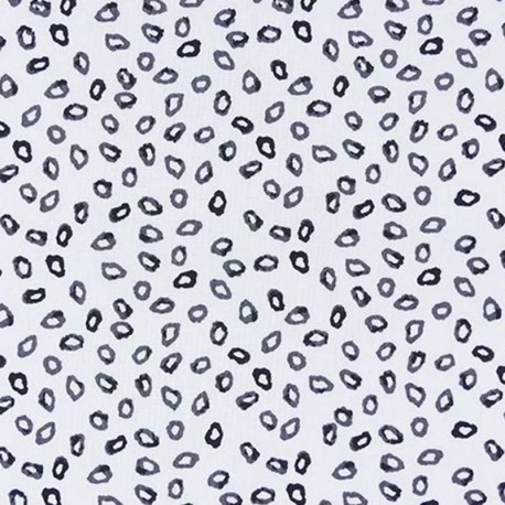 Tissu imprimé Black and White Cercle Irregulier 
