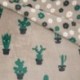 Tissu Tout Doux Double Face Cactus Face Fleur