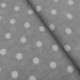 Tissu Enduit Max Pois Blanc Fond Gris